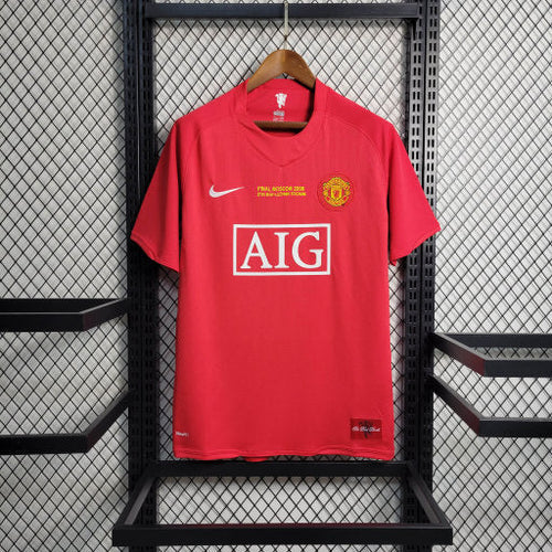 Manchester United - Maillot saison 2007-2008 domicile rétro - Rouge